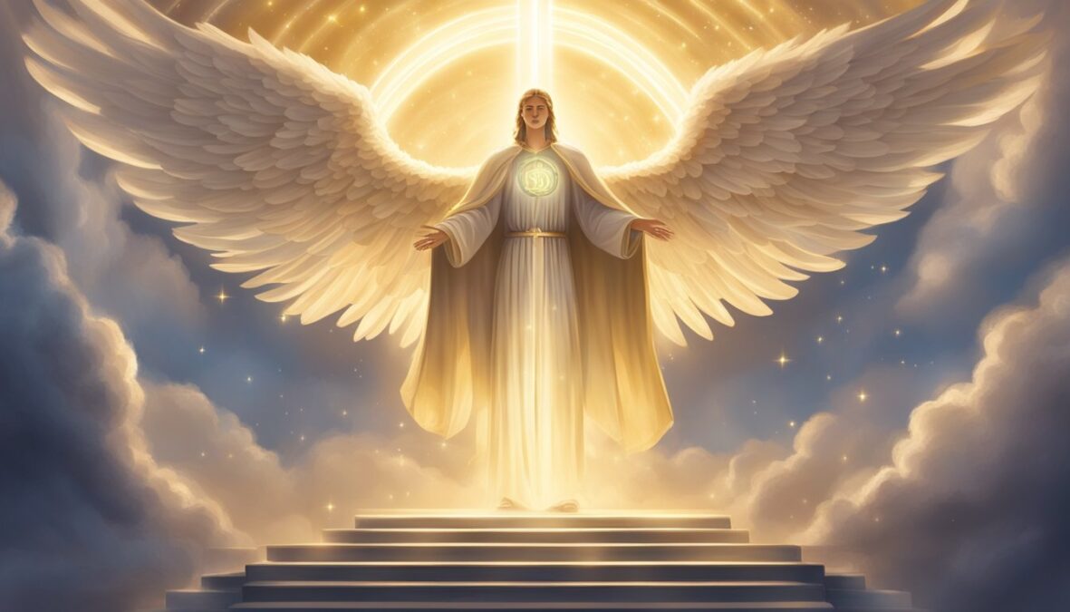 The scene shows a glowing 1515 angel number surrounded by beams of light, symbolizing the unlocking of spiritual potential