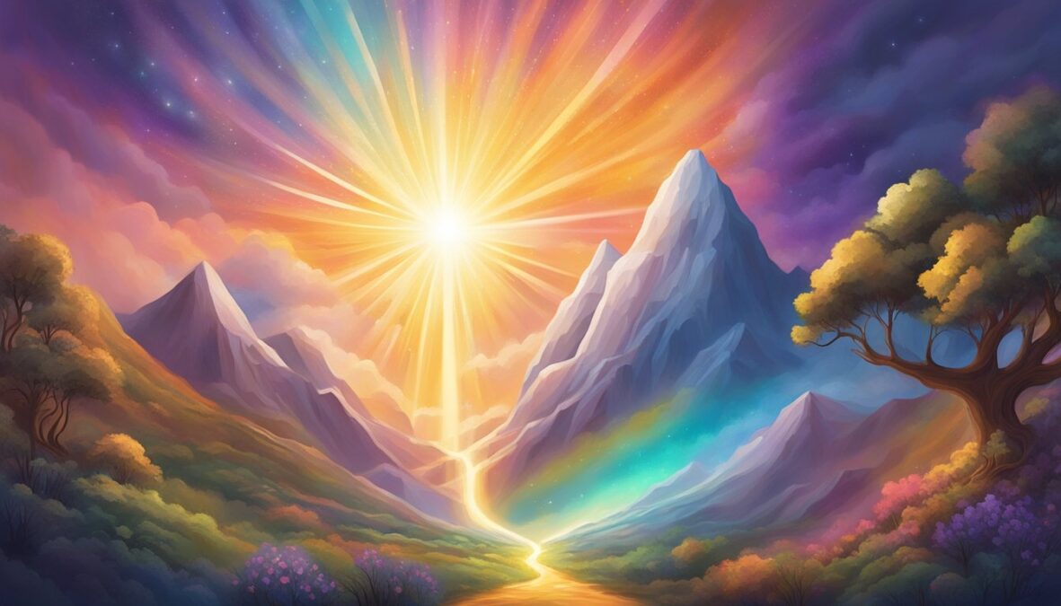 A radiant beam of light shines down from the heavens, illuminating a path of growth and enlightenment.</p><p>Vibrant colors swirl around the number 11, symbolizing spiritual and relationship insights