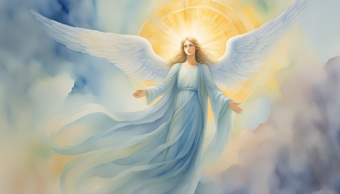 A glowing angelic figure hovers above the number 224, radiating a sense of guidance and protection