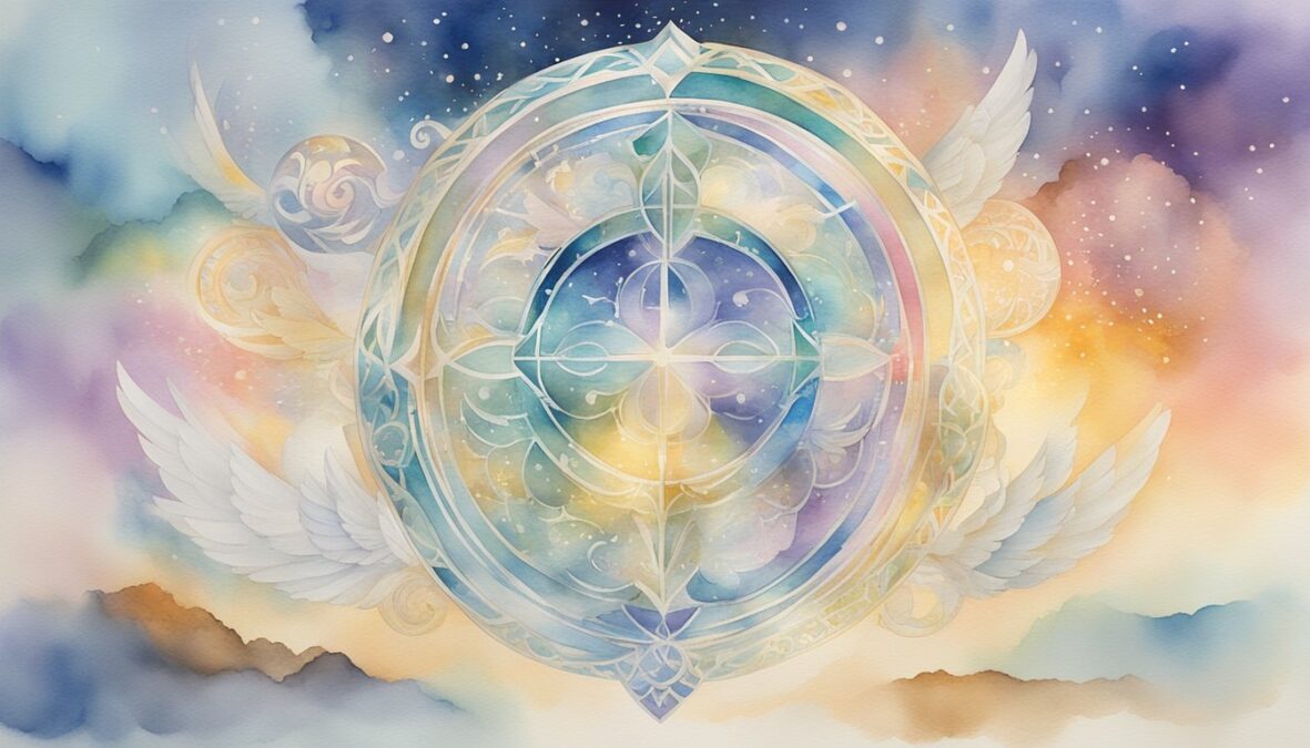 The number 8989 is surrounded by angelic symbols and glowing light, creating a sense of divine guidance and protection