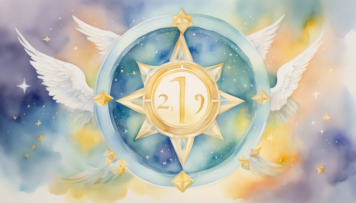The number 29 surrounded by angelic symbols and a halo, radiating a sense of peace and guidance