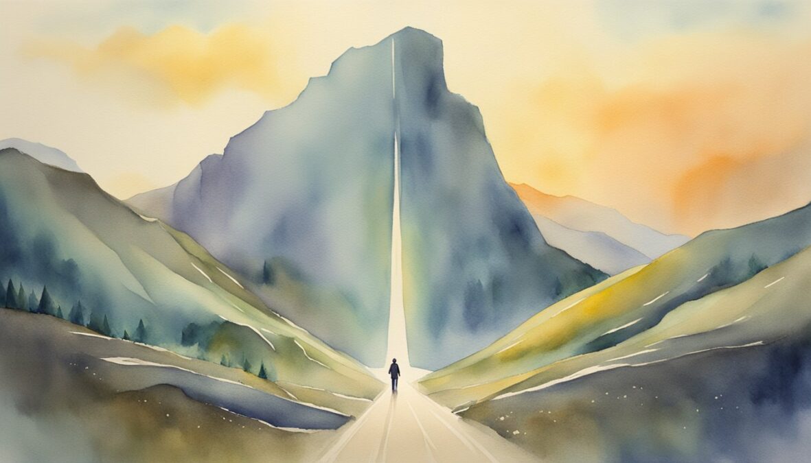 A figure stands at a crossroads, facing obstacles with determination.</p></noscript><p>A glowing "318" hovers above, guiding the way forward