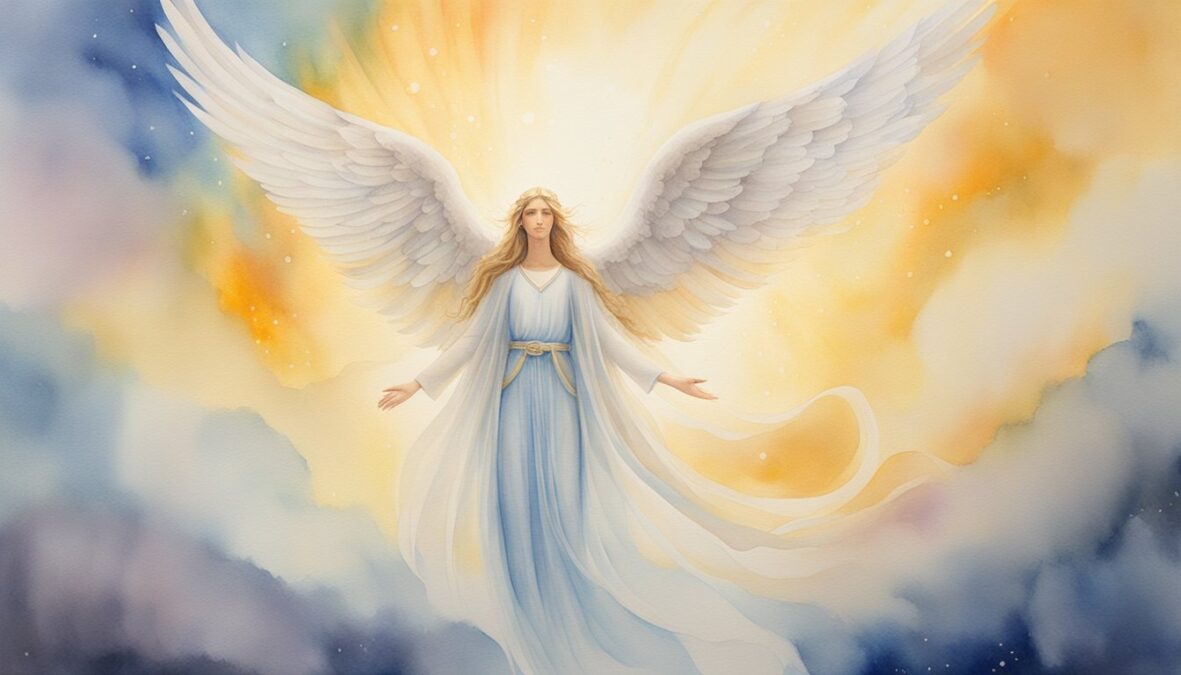 A glowing angelic figure hovers above the number 240, radiating a sense of guidance and wisdom.</p></noscript><p>The number stands out prominently against a celestial background, surrounded by ethereal energy