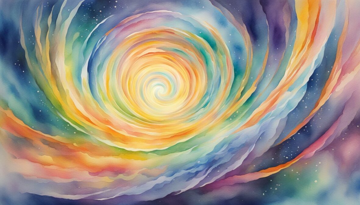 A swirling vortex of energy radiates from the number 1666, surrounded by vibrant colors and pulsating light