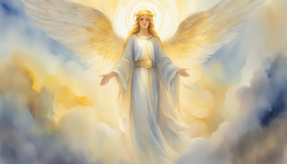 A bright, glowing angelic figure surrounded by a halo, with the number 2662 shining above in golden light