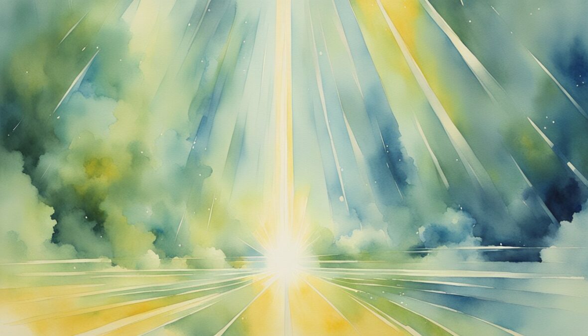 The scene depicts the number 158 repeated twice, with a glowing aura surrounding it.</p><p>Rays of light emanate from the numbers, creating a sense of divine energy and significance