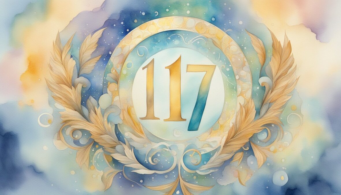 The number 187 is surrounded by angelic symbols and glowing with divine light