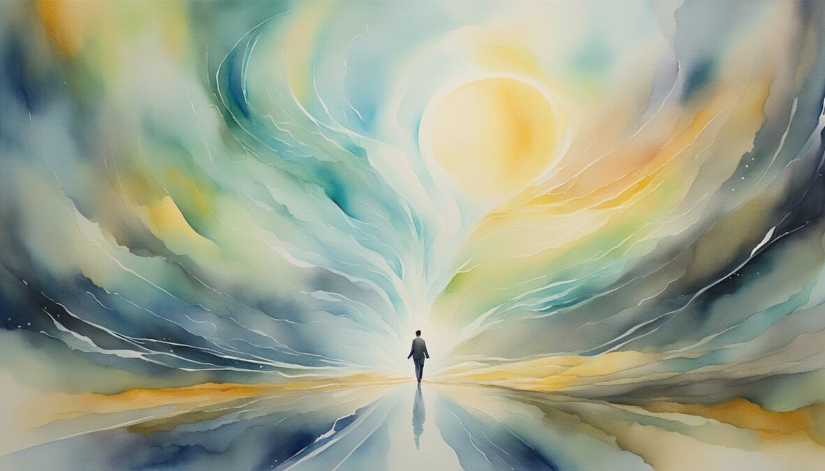 A figure stands at a crossroads, surrounded by swirling energy and light.</p><p>The number 358 hovers in the air, radiating a sense of guidance and influence on personal life