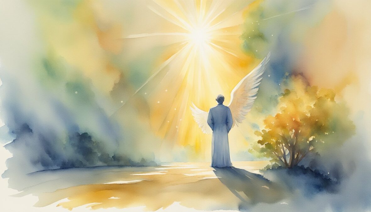 A figure stands before a glowing 9339 angel number, pondering its significance.</p></noscript><p>Rays of light emanate from the number, casting a warm and ethereal glow on the surroundings