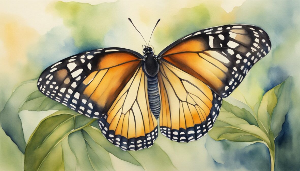 A butterfly emerges from a cocoon, symbolizing personal growth and transformation.</p></noscript><p>The number 772 is subtly incorporated into the background