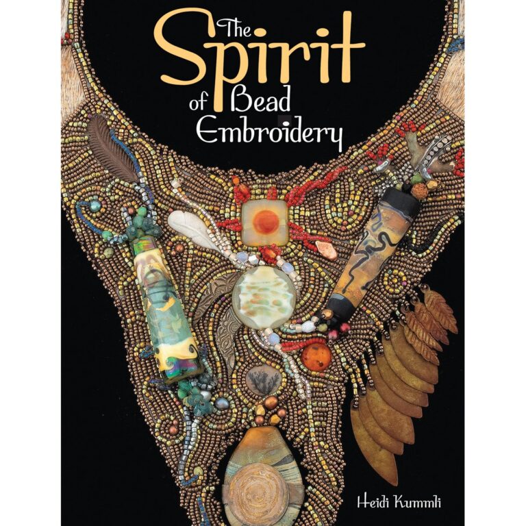 Book cover: "The Spirit of Bead Embroidery" with beaded necklace design