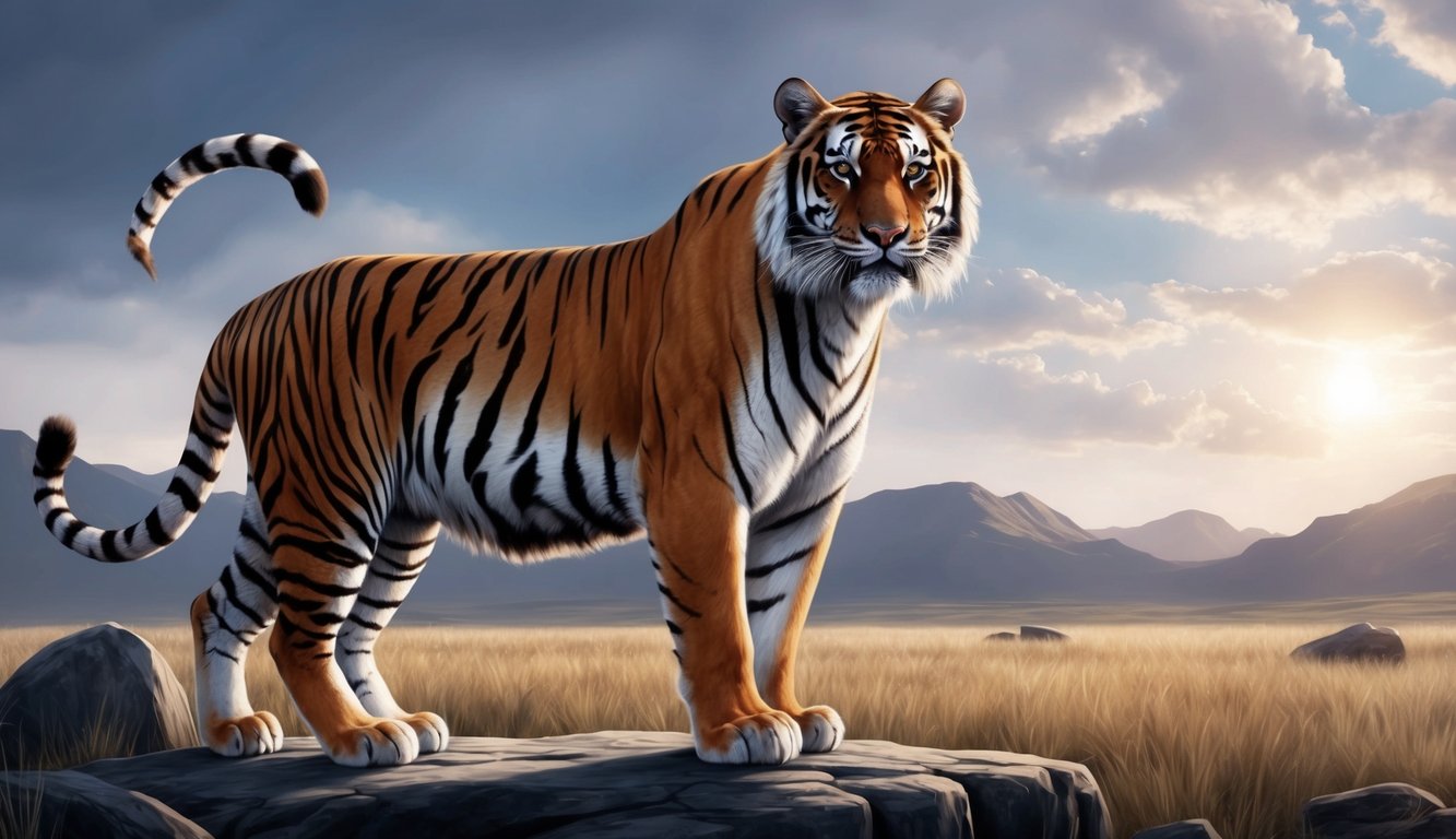 A majestic tiger standing proudly, exuding power and confidence