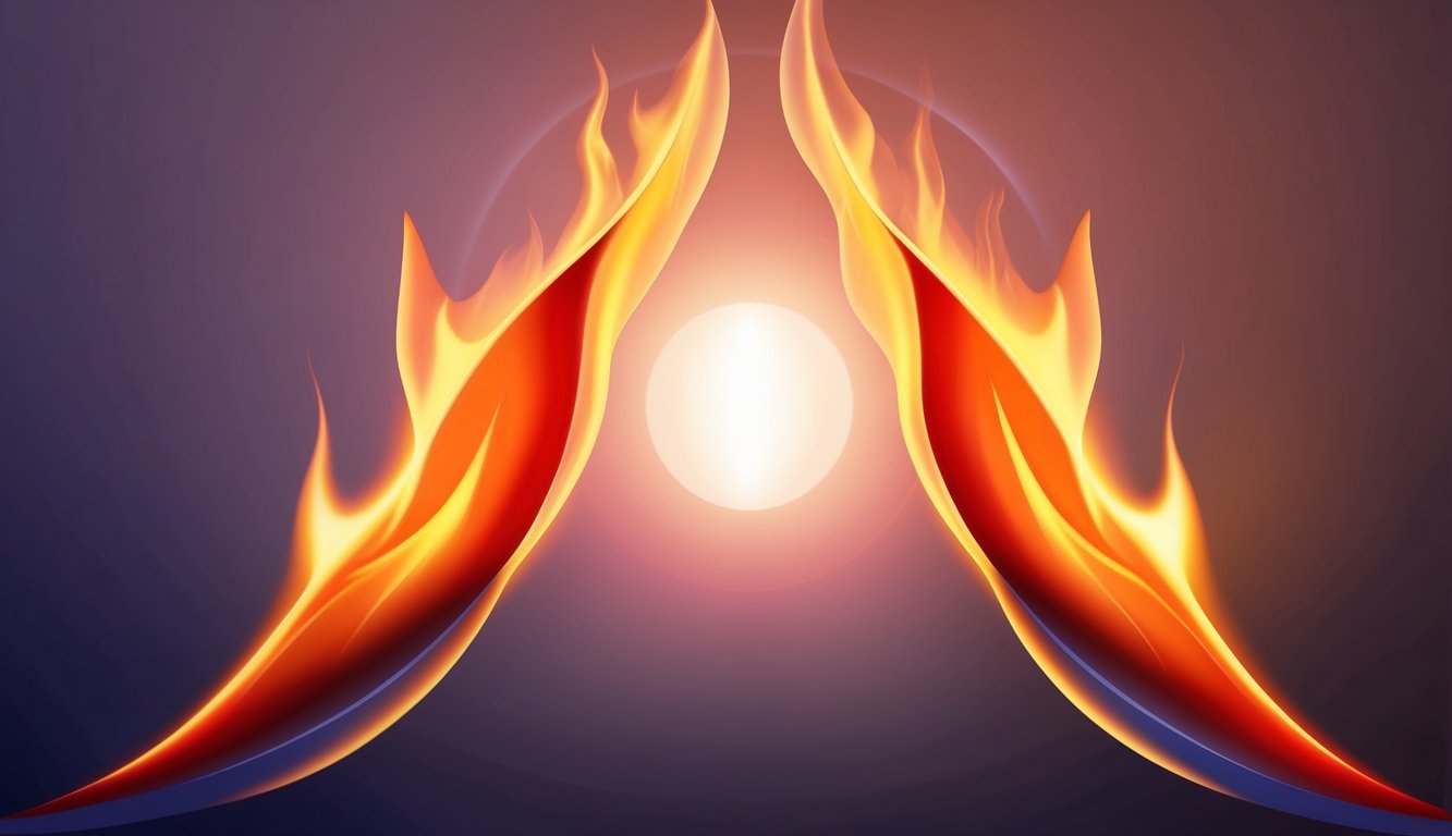 Two flames merge into one, radiating warmth and light, symbolizing the stages of the twin flame journey