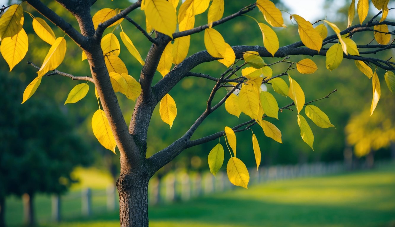 Un arbre avec des branches portant divers nombres de feuilles, chacune représentant une étape différente de la vie et une signification numérologique correspondante.