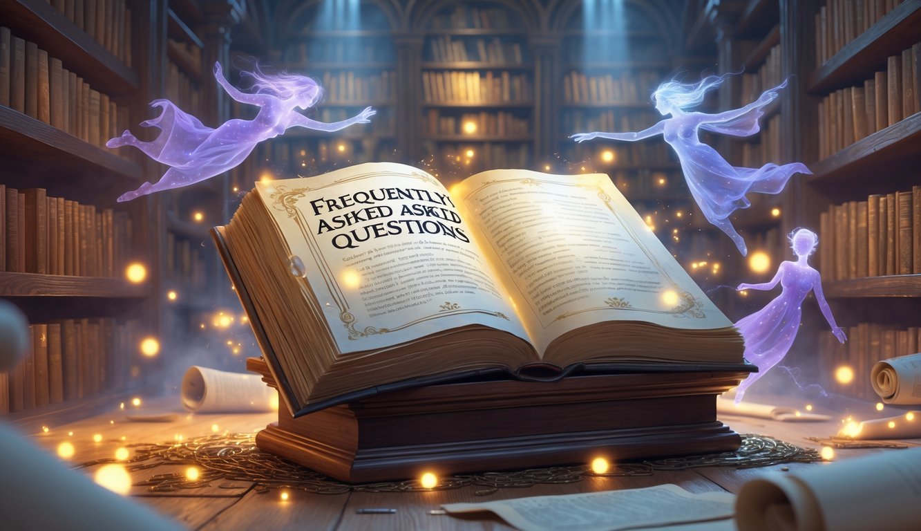 An open ancient book on a pedestal with glowing symbols and magical light surrounding it in a library setting.